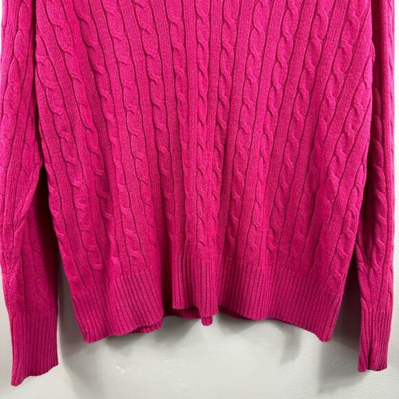 Lane Bryant Angora Rabbit Hair Cable Knit V Neck Pink Sweater Size 18/20 - Picture 3 of 11
